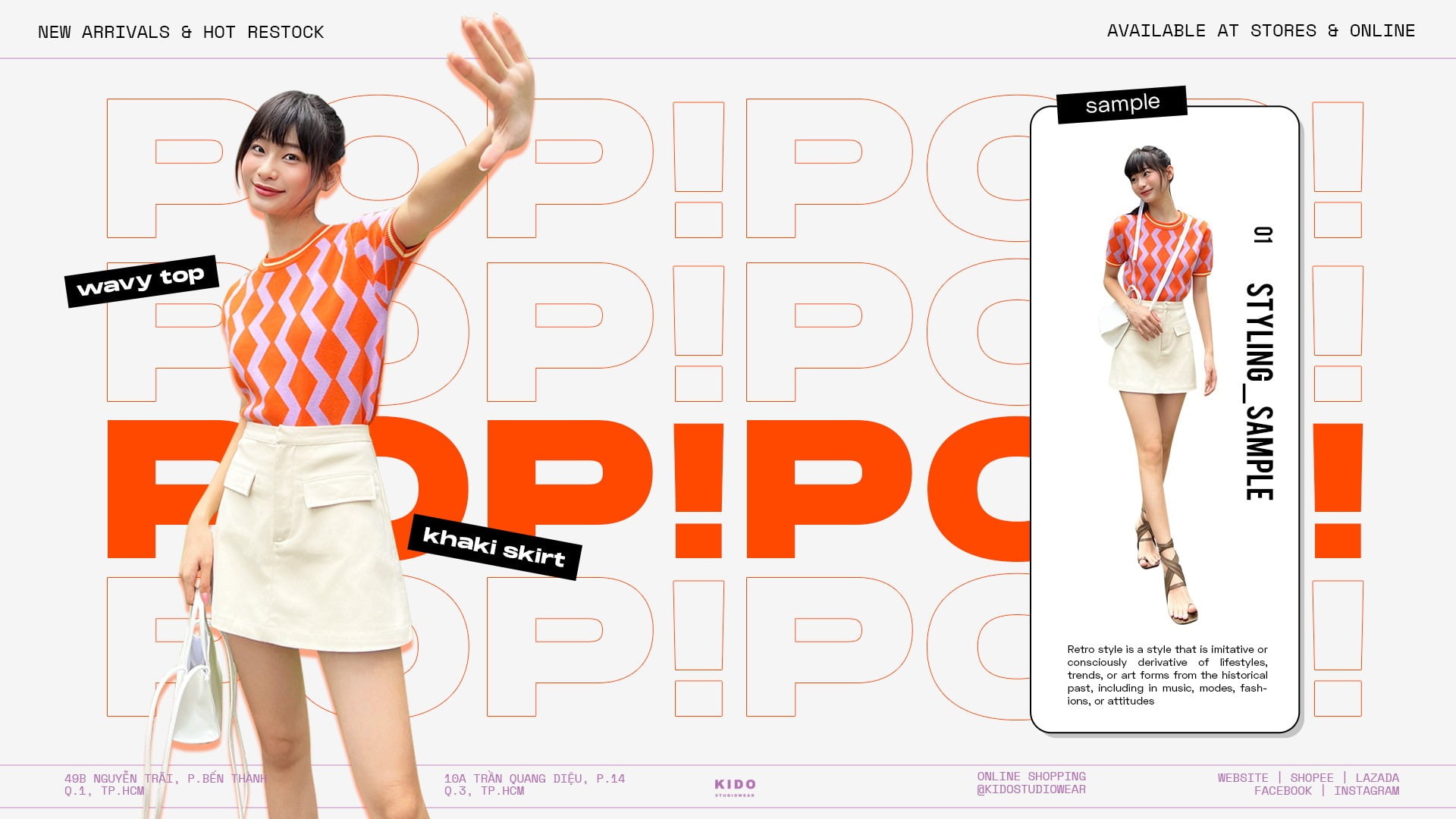 Kido Studiowear được thành lập vào năm 2011 Kido Studiowear mang đến những cô nàng năng động đầy cá tính
